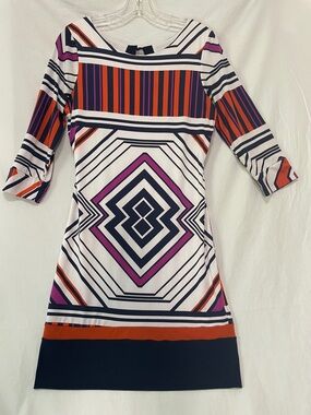 Baby Phat Backless Dress Y2K Vintage vibrant retro mod pattern, Lg.